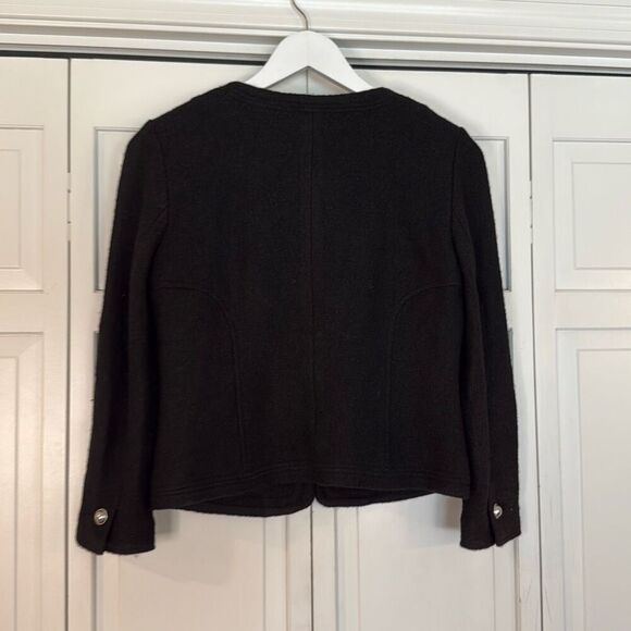 Banana Republic NWT black boucle collarless blazer size 4 - Picture 8 of 12
